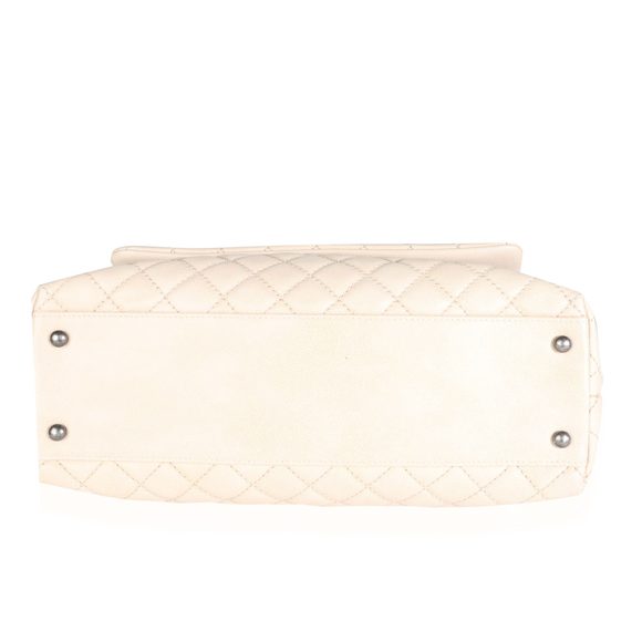 Chanel Light Beige Quilted Caviar Large Coco Top Handle Flap Bag - Picture 5 of 8